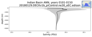 Indian Basin Salinity vs depth