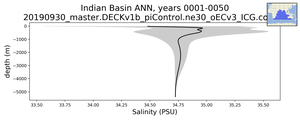 Indian Basin Salinity vs depth