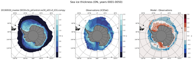 ON Climatology Map of Southern-Hemisphere Sea-Ice Thickness.